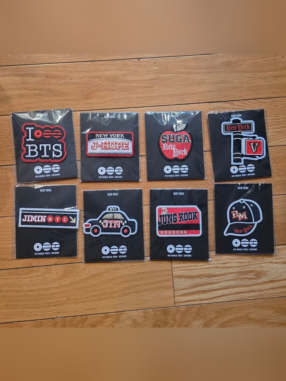 BTS Arirang New York Whole Set Embroidered Patch Pin